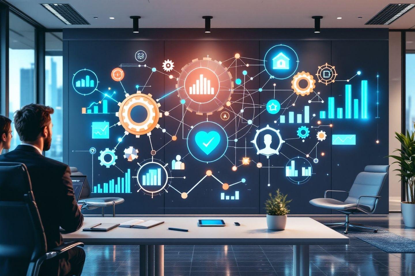 Tableau interactif de visualisation de données avec connexions technologiques