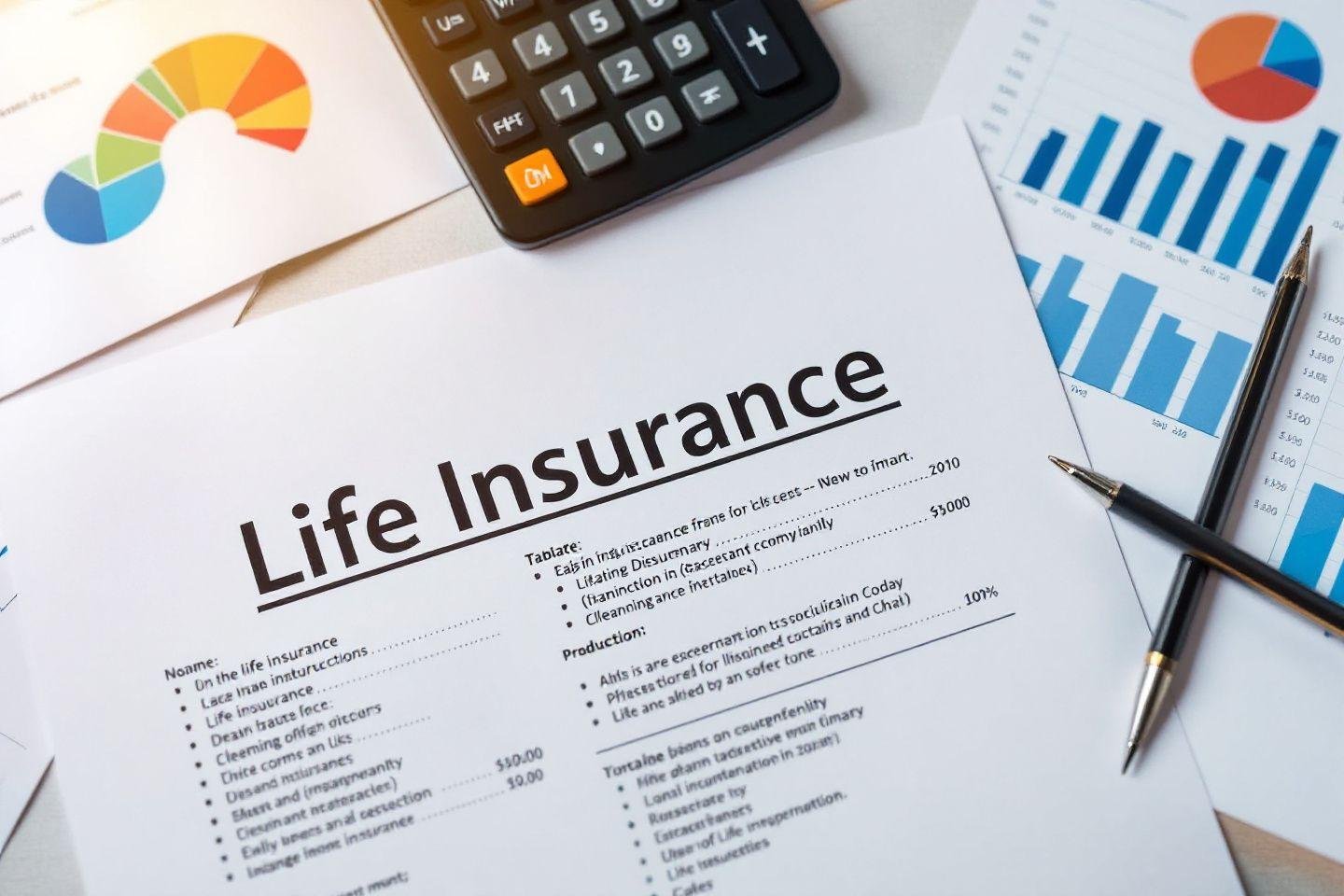 Formulaire d'assurance vie avec calculatrice et graphiques