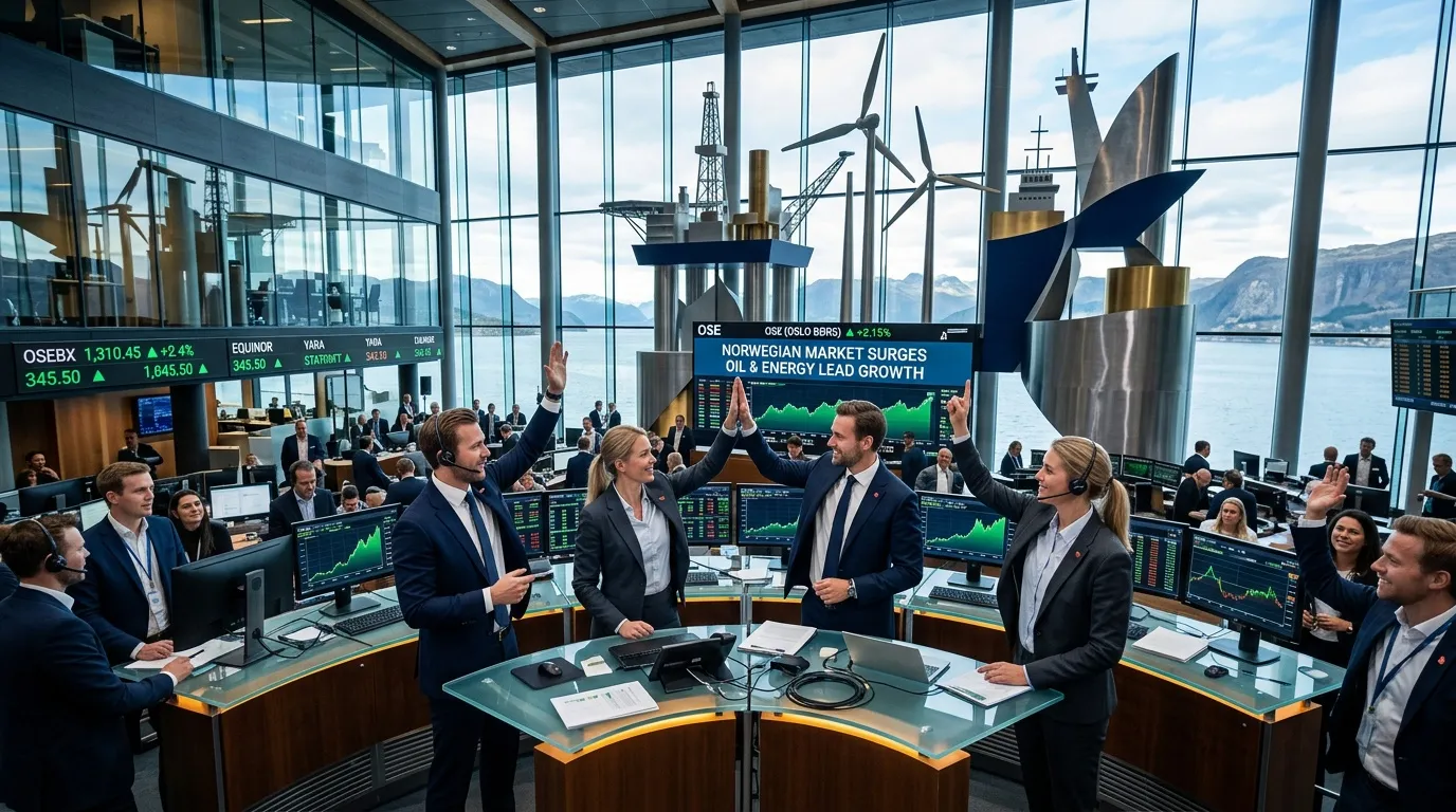 Traders célèbrent la hausse des cours du pétrole et de l'énergie.