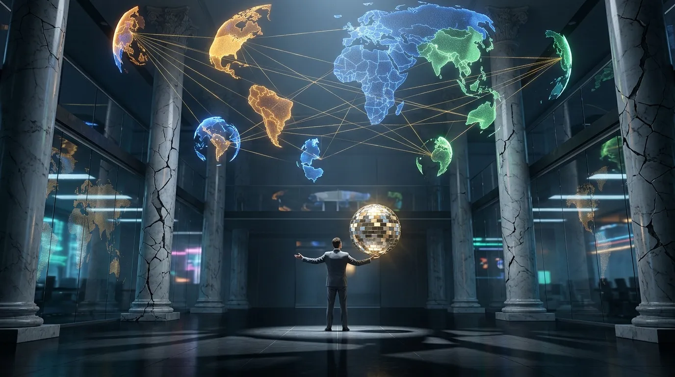 Homme contrôlant hologrammes monde connecté