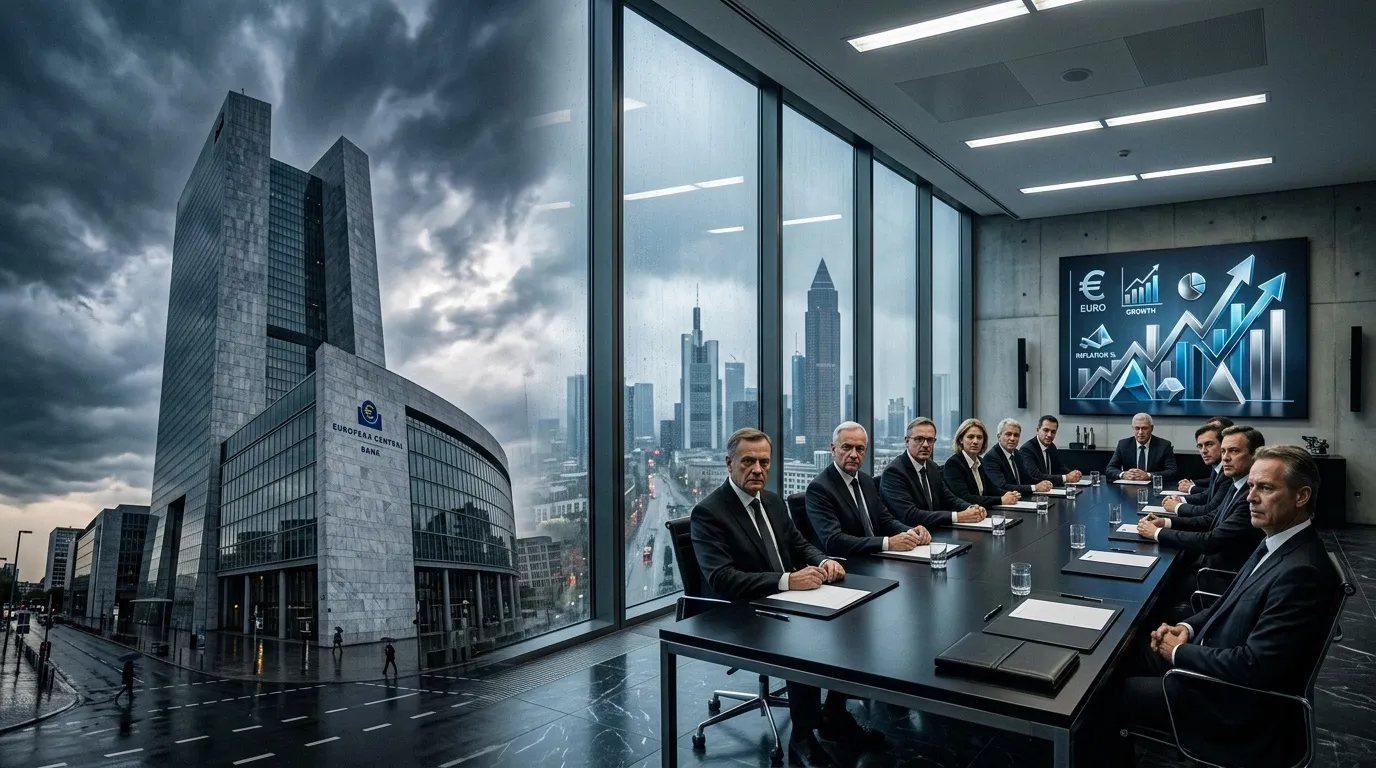 Executives in conference room overlooking city skyline
