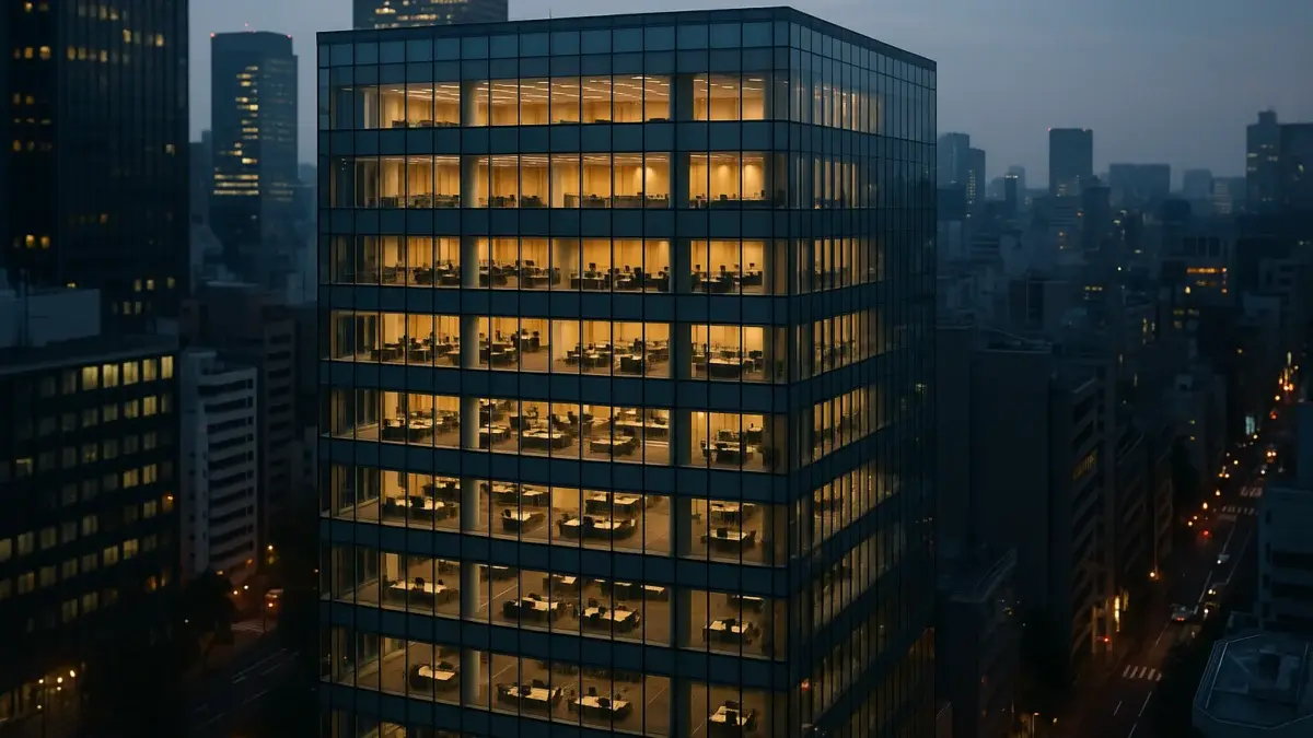Façade de la Bourse de Tokyo au lever du jour