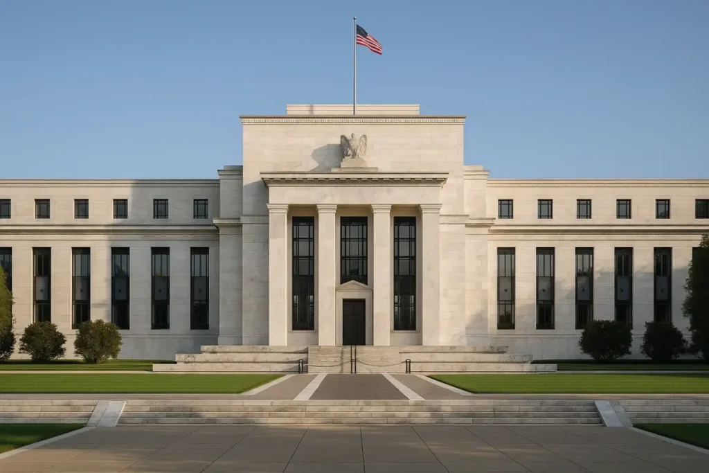 Façade du bâtiment de la Réserve fédérale à Washington
