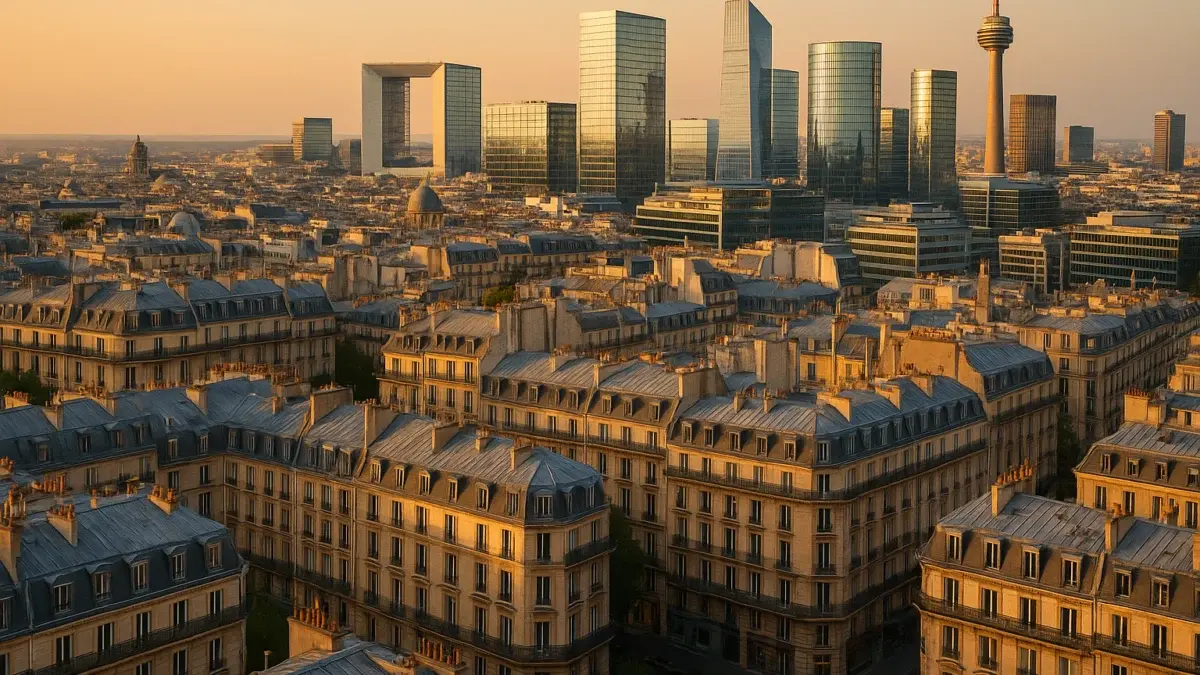 Immeubles mixtes architecture classique et moderne dans une capitale européenne
