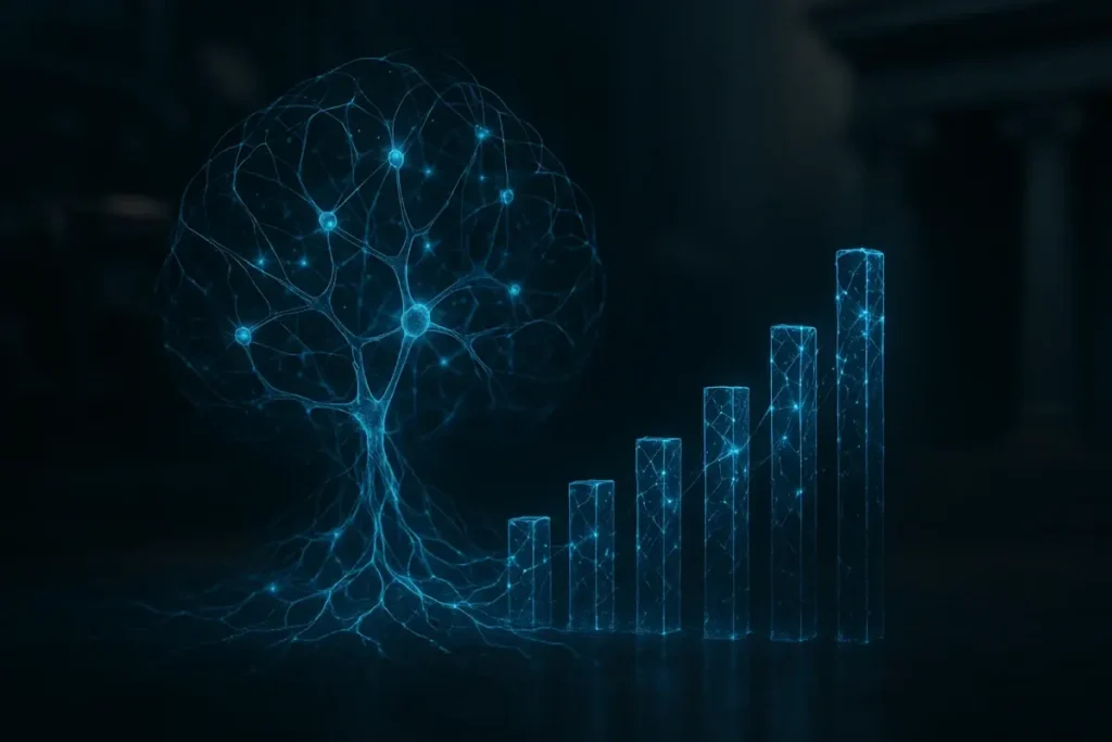 Réseau neuronal lumineux fusionnant avec des graphiques de profits sectoriels