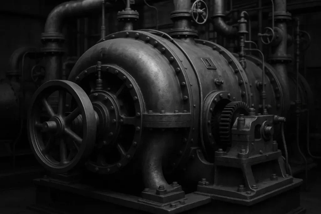 Turbine industrielle d'une centrale électrique des années 1920