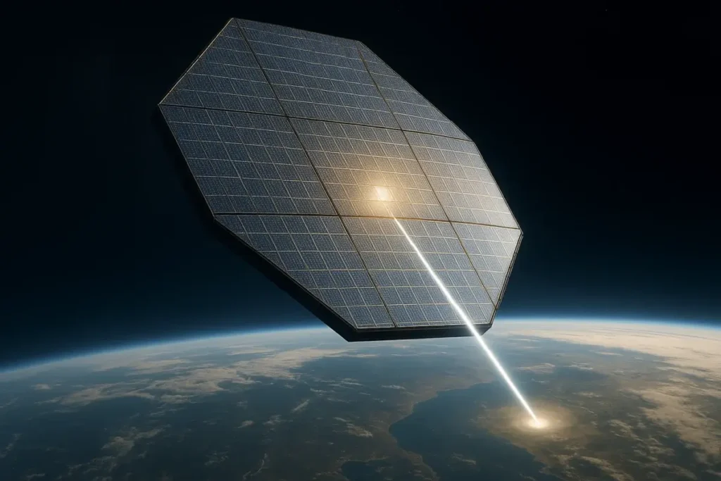 Une gigantesque centrale solaire spatiale transmet de l'énergie vers la Terre