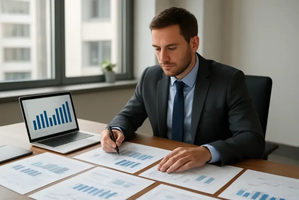 Analyste consultant des rapports de volumes d'investissement immobilier trimestriels