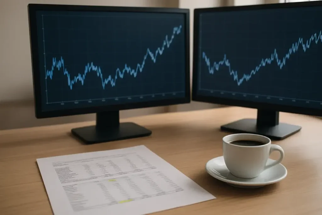 Analyste financier consultant des graphiques d'écarts de taux souverains