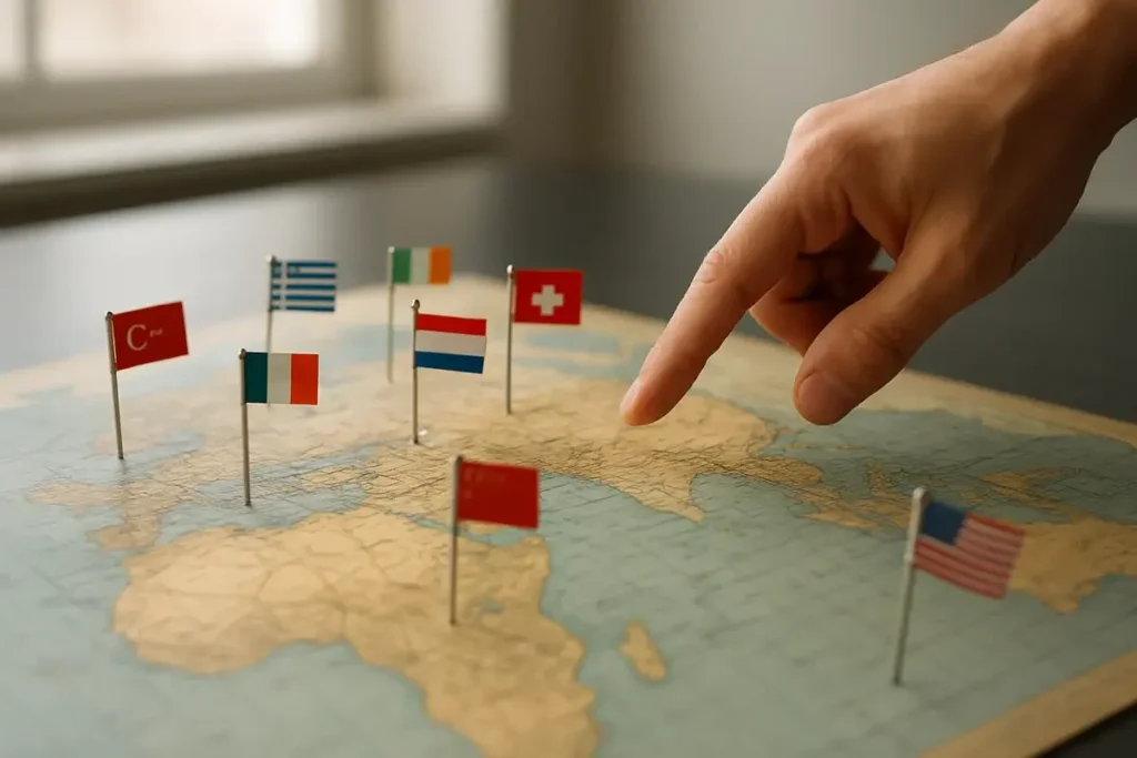 Carte mondiale illustrant les nouvelles routes commerciales et la démondialisation