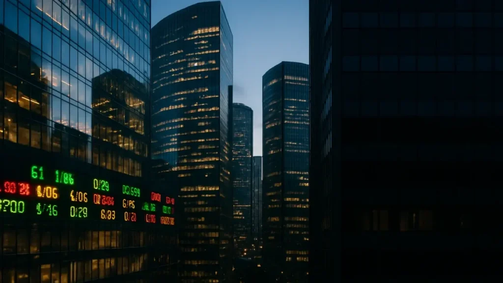 Contraste visuel entre marchés cotés et entreprises technologiques privées non cotées