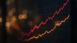 Courbes de taux obligataires en hausse sur un écran de trading financier