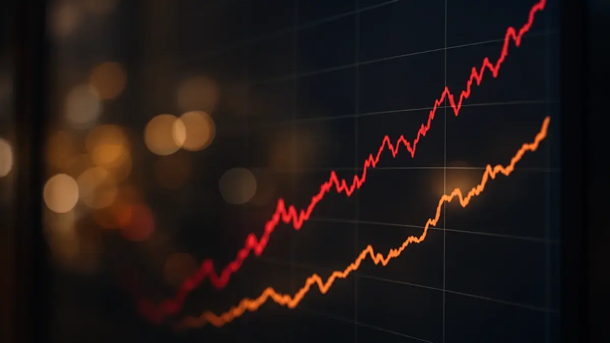 Courbes de taux obligataires en hausse sur un écran de trading financier