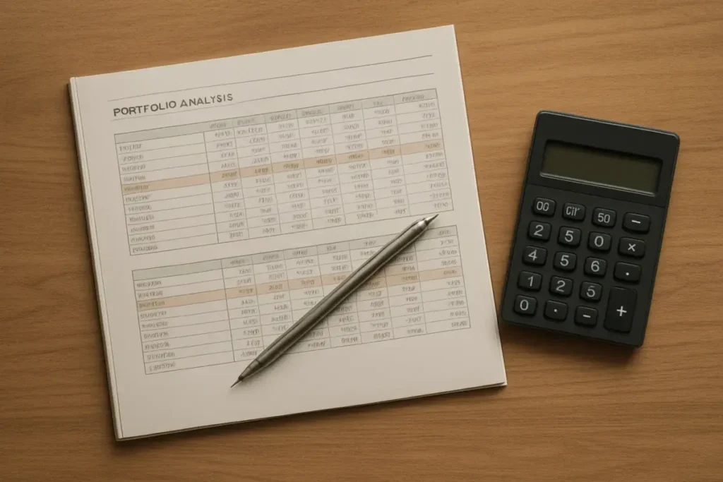 Document d'analyse de portefeuille avec critères de sélection de fonds actifs