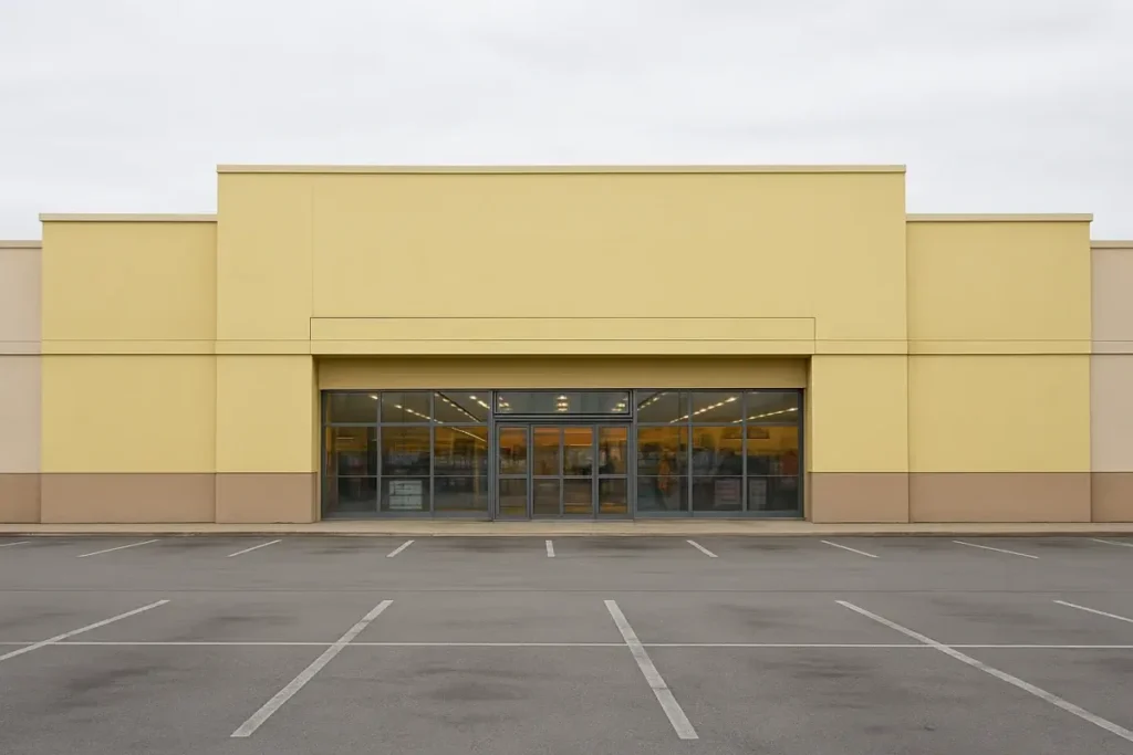 Façade d'un commerce de proximité dans une ville française de taille moyenne