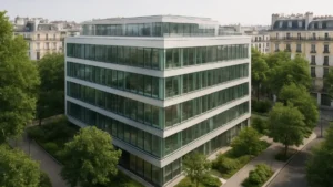 Immeuble de bureaux médicaux moderne en centre-ville français