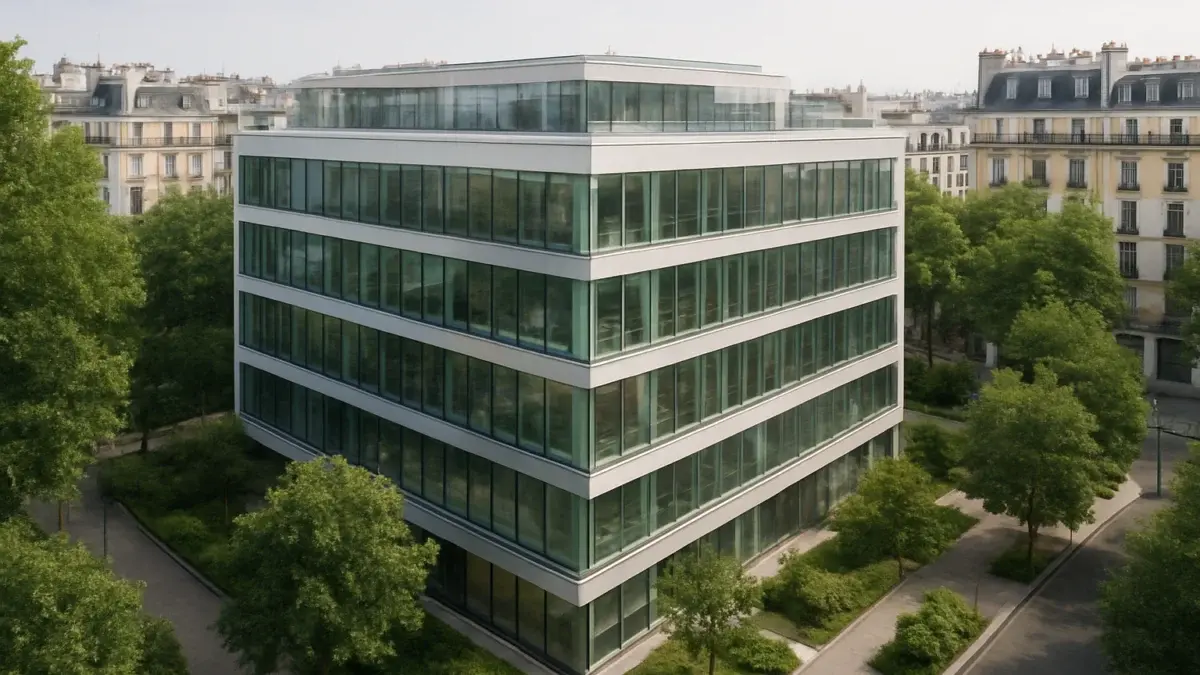 Immeuble de bureaux médicaux moderne en centre-ville français