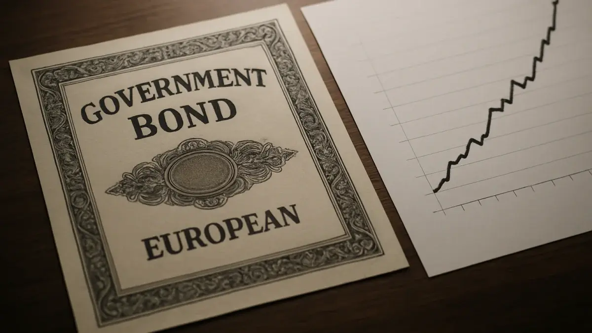 Obligation d'État française et graphique de hausse des rendements obligataires