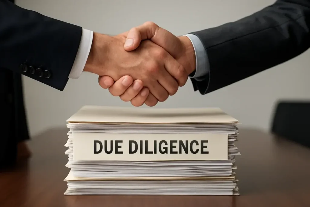 Poignée de main lors d'une acquisition en private equity mid-cap
