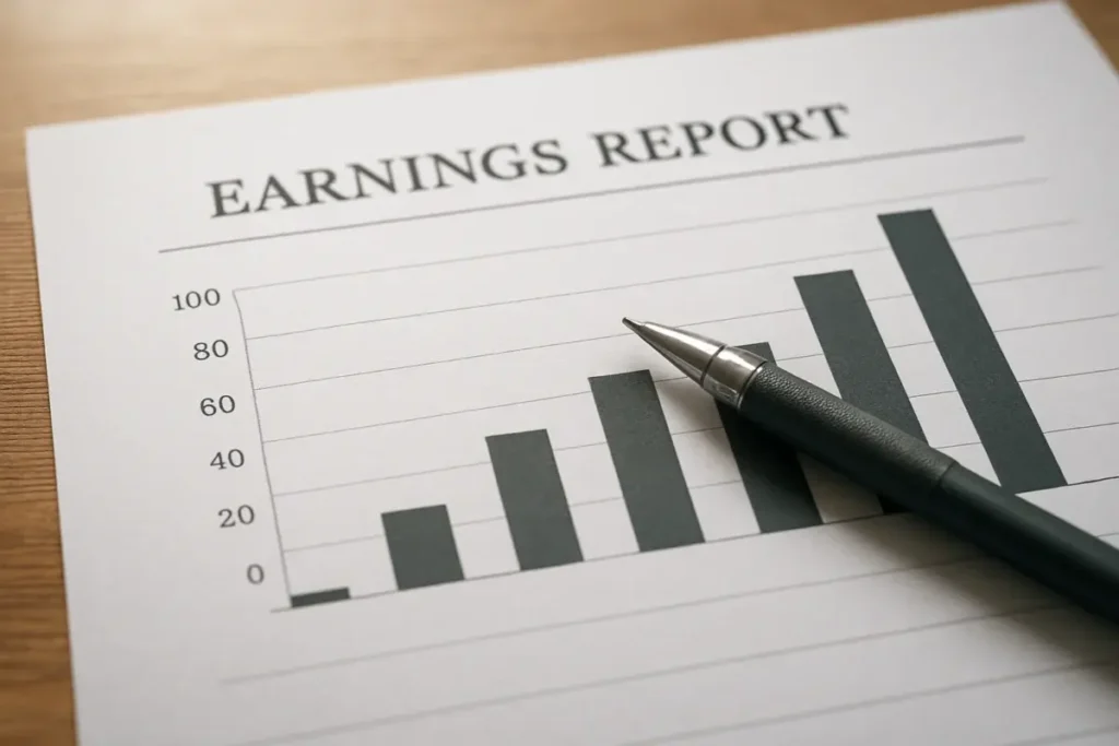 Rapport de bénéfices d'entreprise avec graphique de croissance en hausse