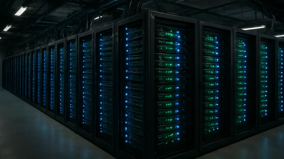 Salle de serveurs GPU illustrant l'infrastructure NeoCloud sous tension financière